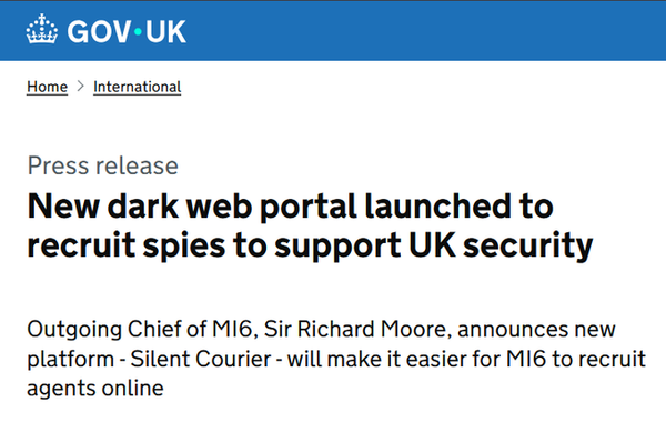 MI6 Launches "Silent Courier": UK Intelligence Takes Spy Recruitment to the Dark Web